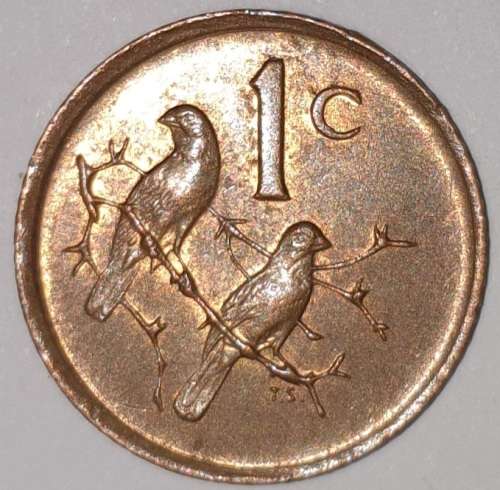1988 - 1 CENT COIN (ONE CENT COIN) - RSA - BRONZE - KM#82 - BILINGUAL LEGEND - SPARROWS